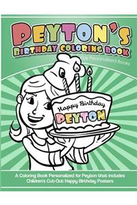 Peyton's Birthday Coloring Book Kids Personalized Books
