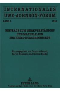 Internationales Uwe-Johnson-Forum- Band 2 (1992)
