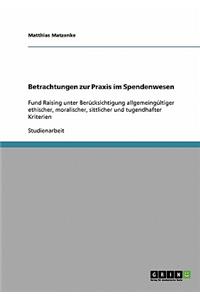 Betrachtungen zur Praxis im Spendenwesen