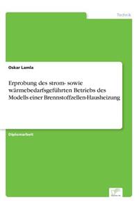 Erprobung des strom- sowie wärmebedarfsgeführten Betriebs des Modells einer Brennstoffzellen-Hausheizung