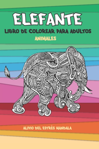 Libro de colorear para adultos - Alivio del estrés Mandala - Animales - Elefante