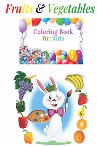 Fruits and Vegetables Coloring Book For Kids