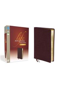 NIV, Life Application Study Bible, Second Edition, Large Print, Bonded Leather, Burgundy