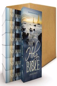 Niv, Holy Bible, Larger Print, Economy Edition, Paperback, Blue, Case of 24, Comfort Print