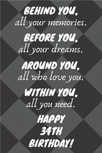 Behind You All Your Memories Before You All Your Dreams Happy 34th Birthday
