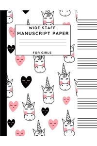 Wide Staff Manuscript Paper For Girls