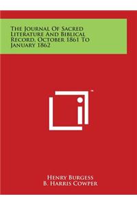 The Journal Of Sacred Literature And Biblical Record, October 1861 To January 1862