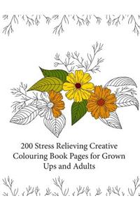 200 Stress Relieving Creative Colouring Book Pages for grown ups and adults
