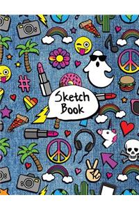 Emoji Denim Doodle Sketchbook