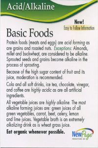 Acid/Alkaline Basic Foods Pocket Card