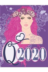 2020 Weekly Planner - Mystic Princess Monogram Initial Letter 
