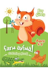 Farm Animal Coloring Book For Girls Ages 4-8
