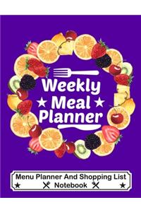 Weekly Meal Planner - Menu Planner And Shopping List Notebook