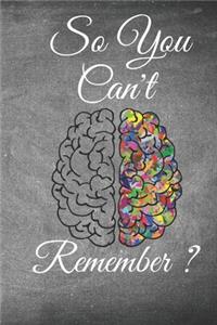 So You Can't Remember?