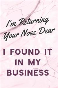 I'm Returning Your Nose Dear I Found It In My Business