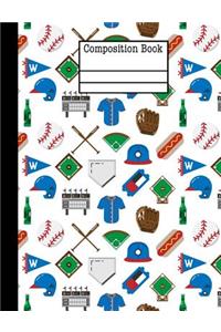 Baseball Game Composition Notebook - Blank Paper