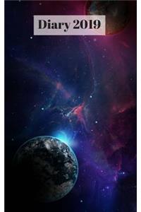 Diary 2019: The Universe and Planets, 5 X 8 Sized Book with 371 Paged, a Diary That Has Day/Times and Notes Every Page