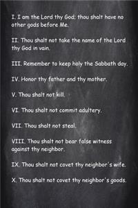 2019 Weekly Planner Religious Ten Commandments Chalkboard Style