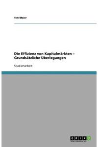 Die Effizienz von Kapitalmärkten - Grundsätzliche Überlegungen