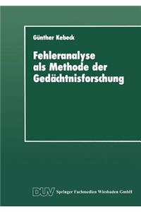 Fehleranalyse ALS Methode Der Gedächtnisforschung