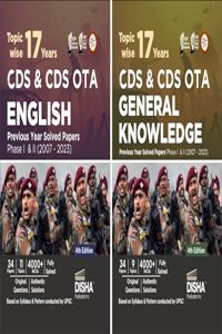 Combo (set of 2 Books) 17 Topic-wise CDS OTA English & General Knowledge Previous Year Solved Papers (2007 - 2023) Phase I & II - 7th Edition | Combined Defence Services PYQs