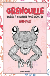 Livres à colorier pour adultes - Lignes épaisses - Animaux - Grenouille