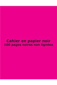 Cahier en papier noir - 100 pages non lignées