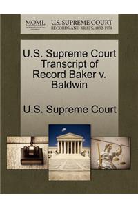 U.S. Supreme Court Transcript of Record Baker V. Baldwin