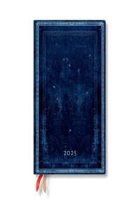 Inkblot (Old Leather Collection) Midi 12-month Vertical Hardback Dayplanner 2025 (Elastic Band Closure)