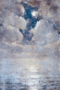 Cloudy Night Moon - Sympathy Greeting Card