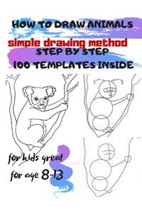 HOW TO DRAW ANIMALS simple drawing method STEP BY STEP 100 TEMPLATES INSIDE