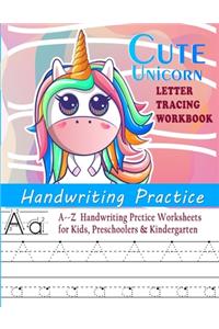 Cute Unicorn Letter Tracing Workbook