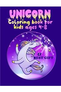 unicorn coloring book for kids ages 4-8 and best gift