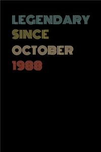 Legendary Since October 1988 - Birthday Gift For 31 Year Old Men and Women Born in 1988