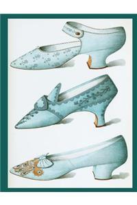 Notebook: Vintage Shoes Fashion Plate Blank Book - College Ruled - 100 Sheets - 200 Pages