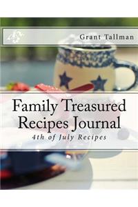 Family Treasured Recipes Journal