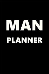 2019 Daily Planner For Men Man Planner White Font Black Design 384 Pages