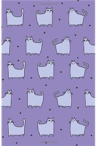 Journal Notebook For Cat Lovers - Funny Cat Pattern In Purple