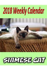 2018 Weekly Calendar Siamese Cat