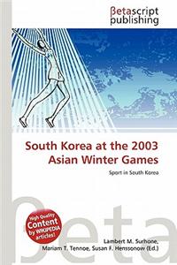 South Korea at the 2003 Asian Winter Games