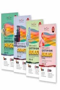 Educart CBSE Class 12 Question Bank PHYSICS, CHEMISTRY, BIOLOGY & ENGLISH 2024-25 Bundle (Set of 4 Books) For 2025 Board Exams (As per latest CBSE Syllabus 23 Mar 2024)