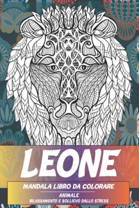 Mandala Libro da colorare - Rilassamento e sollievo dallo stress - Animale - Leone