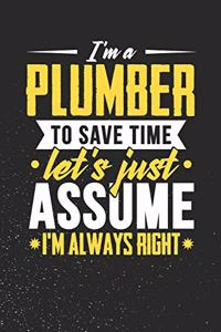 I'm A Plumber To Save Time Let's Just Assume I'm Always Right