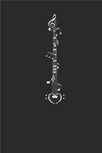 Bass Guitar With Music Notes
