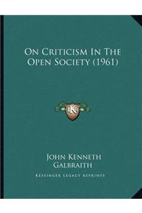 On Criticism In The Open Society (1961)