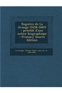 Registre de La Grange (1658-1685)