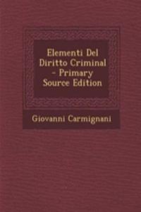 Elementi del Diritto Criminal