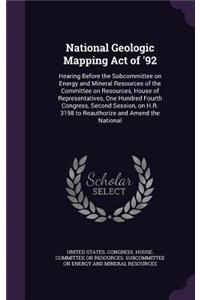 National Geologic Mapping Act of '92