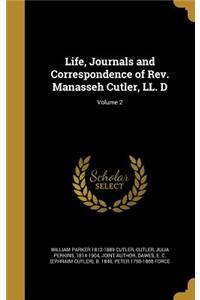 Life, Journals and Correspondence of Rev. Manasseh Cutler, LL. D; Volume 2