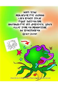 nätt träd målarbok för vuxna lära konst stilar figur surrealism använda för att dekorera, gåva eller som en minnessak av konstnären Grace Divine